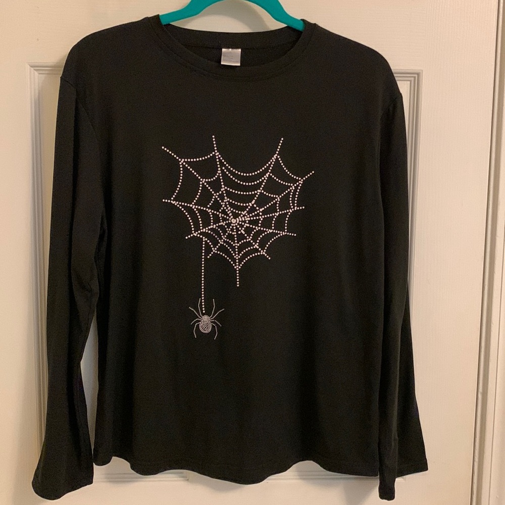 Black and White Long-Sleeve Spider Shirt
